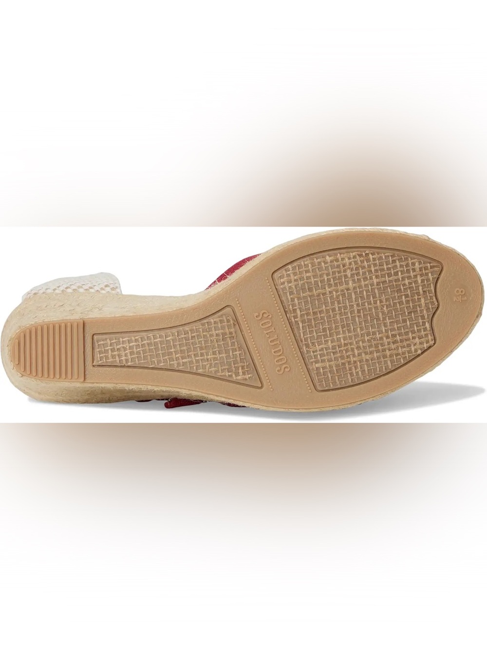 Soludos Red Canvas Espadrille Wedge with Ankle Tie - Picture 3 of 8